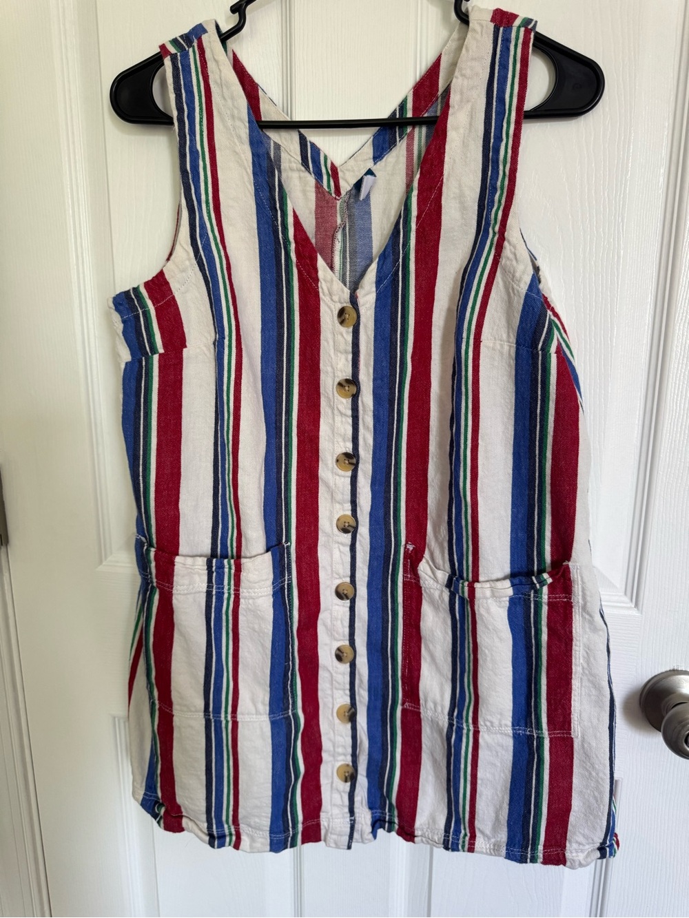 Striped Button-Front Dress